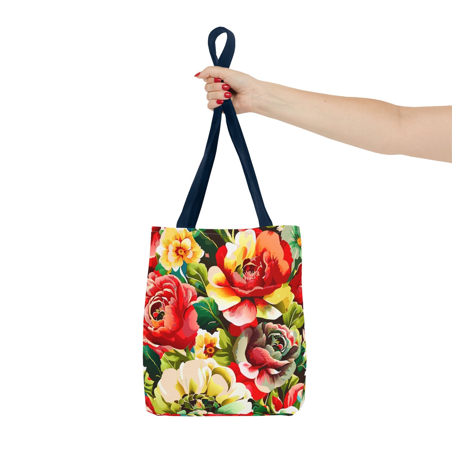 Floral Print Tote Bag - Colorful Reusable Shopping Bag Picnic Essential