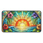 Sunset Tropical Desk Mat — Stained-Glass Sunrise Beach Mouse Pad