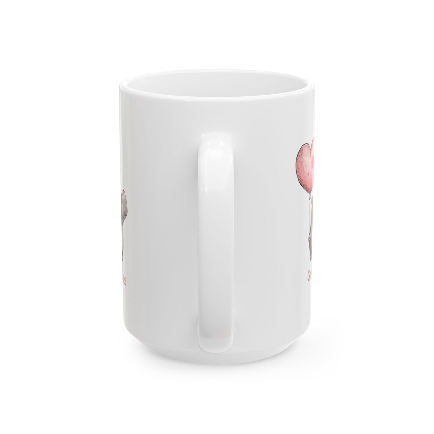 Cute Hippo Good Vibes Ceramic Mug, Gift for Animal Lovers, Positive Quote Coffee Cup, Birthday Present, Valentine's Day