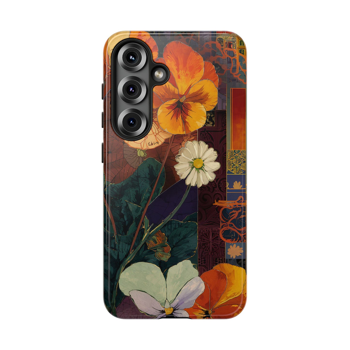 Floral Pansy Tough Phone Case — Vintage Botanical Protection