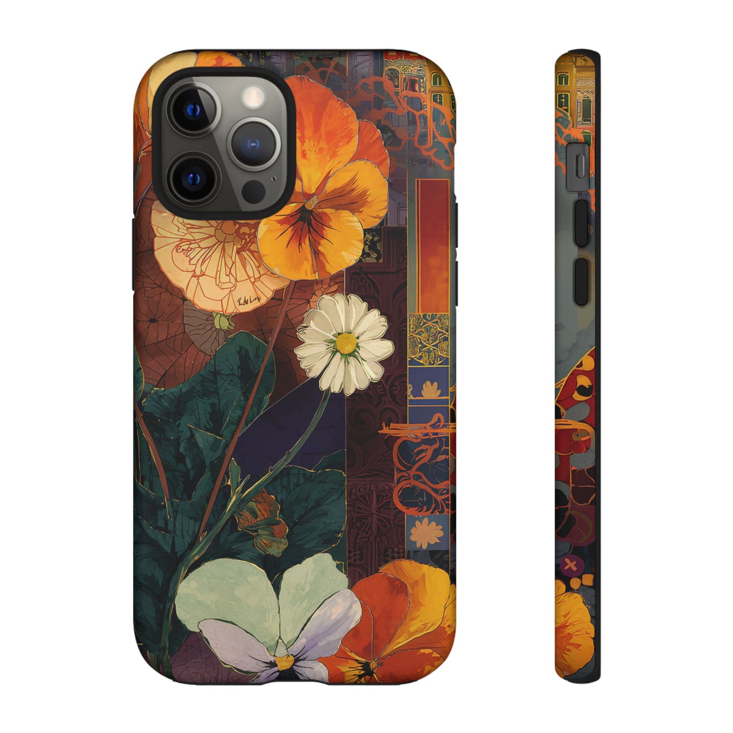 Floral Pansy Tough Phone Case — Vintage Botanical Protection