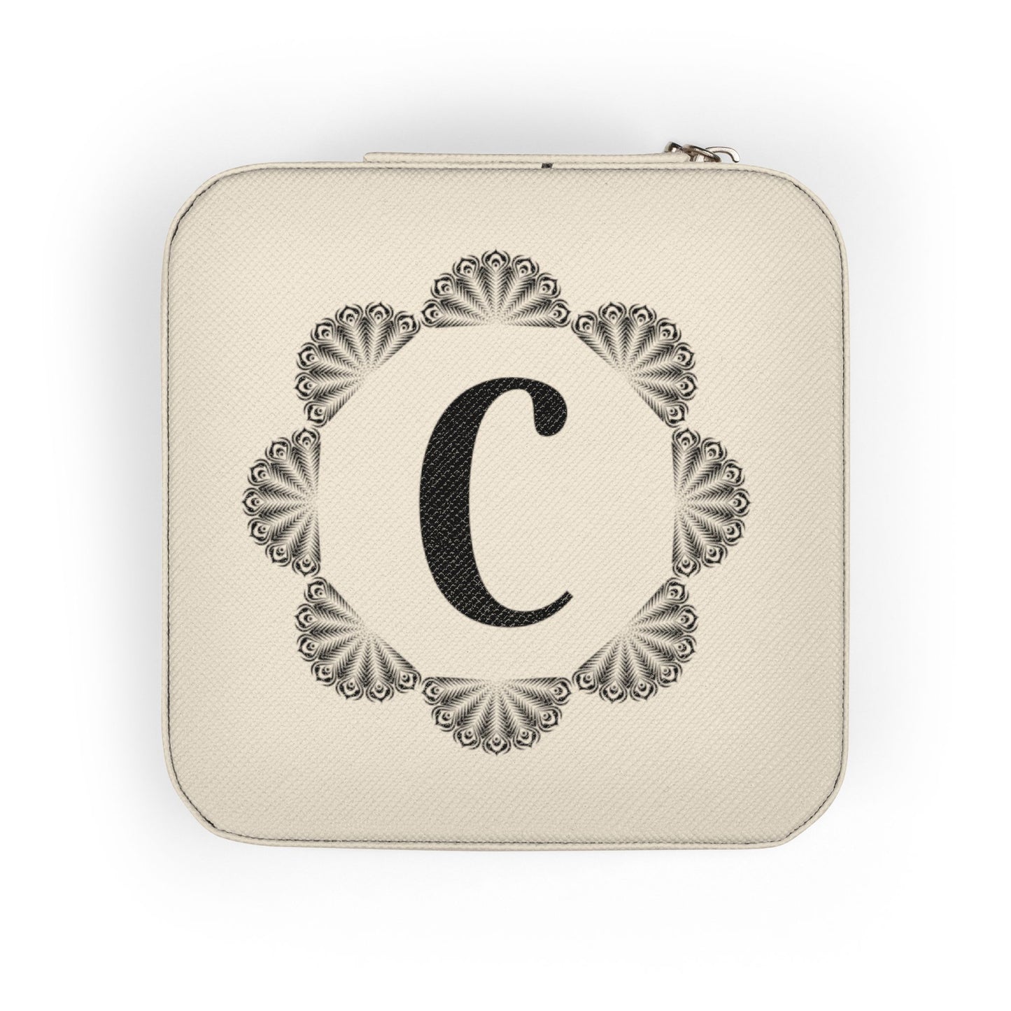 Personalized Monogram Jewelry Travel Case – Compact Rose Gold Organizer