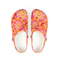 Floral Retro Foam Clogs — Pink Orange Psychedelic Garden Slip-Ons