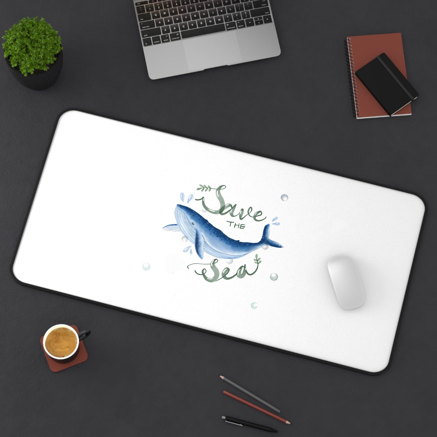 Ocean-Inspired Desk Mat - Save the Sea, Eco-Friendly Office Decor, Marine Life Gift, Home Office Essential, Wildlife Conservation