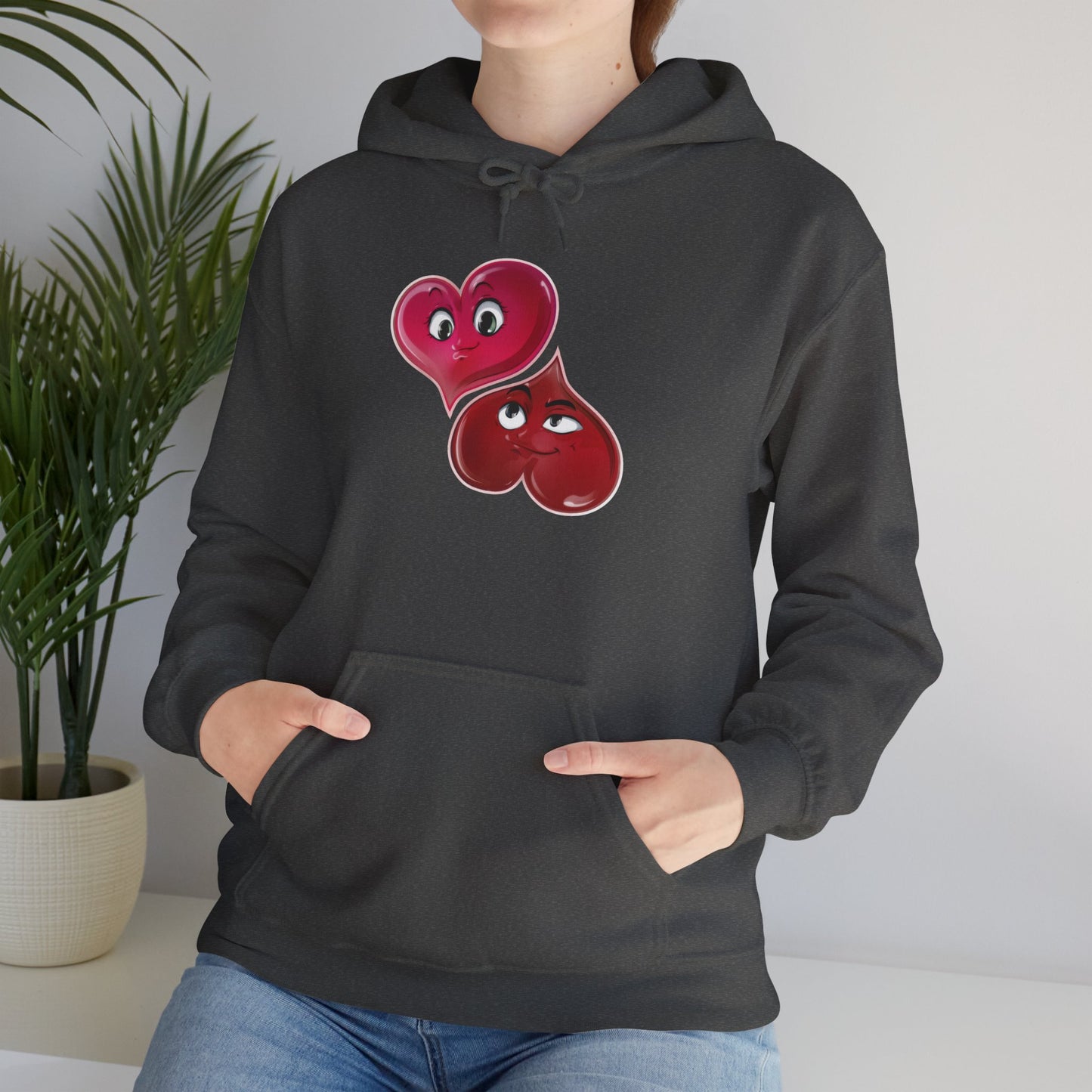 Heart Buds Hoodie — Cute Pair of Cheeky Heart Characters, Valentine’s Day Gift