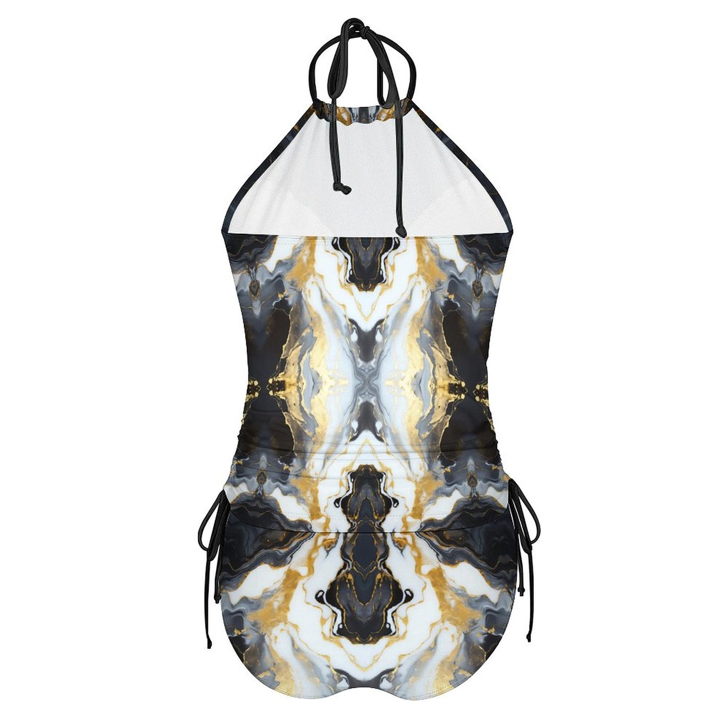 2-Piece Women's Tankini Set with High Neck Halter Top