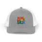 Don’t Look Back Snapback Trucker Cap — Retro Rainbow Embroidered Hat