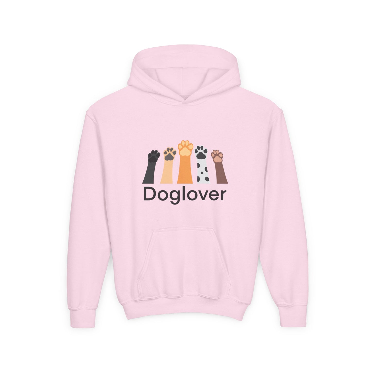 Doglover Youth Hoodie — Cute Paw Print Graphic Sweatshirt for Kids