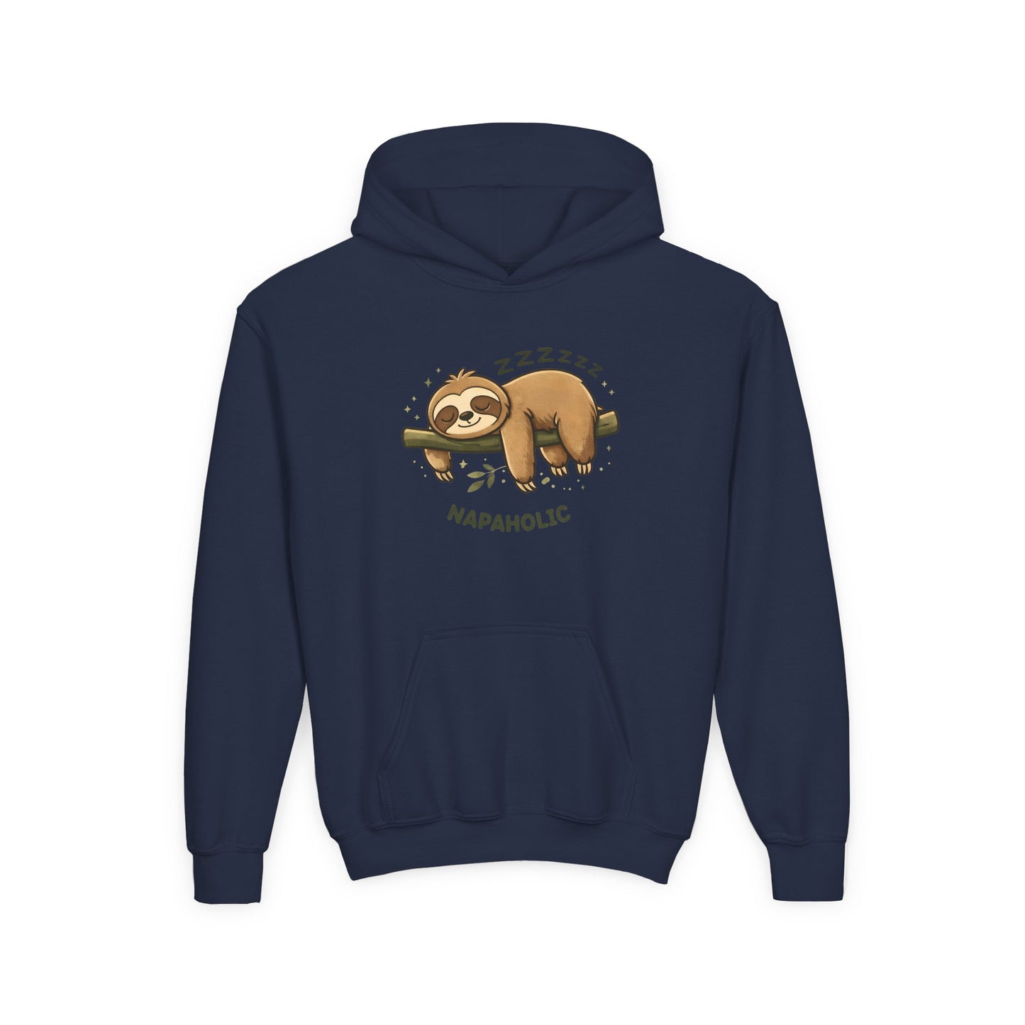 Youth Hoodie — 'Napaholic' Cute Sleeping Sloth Pullover