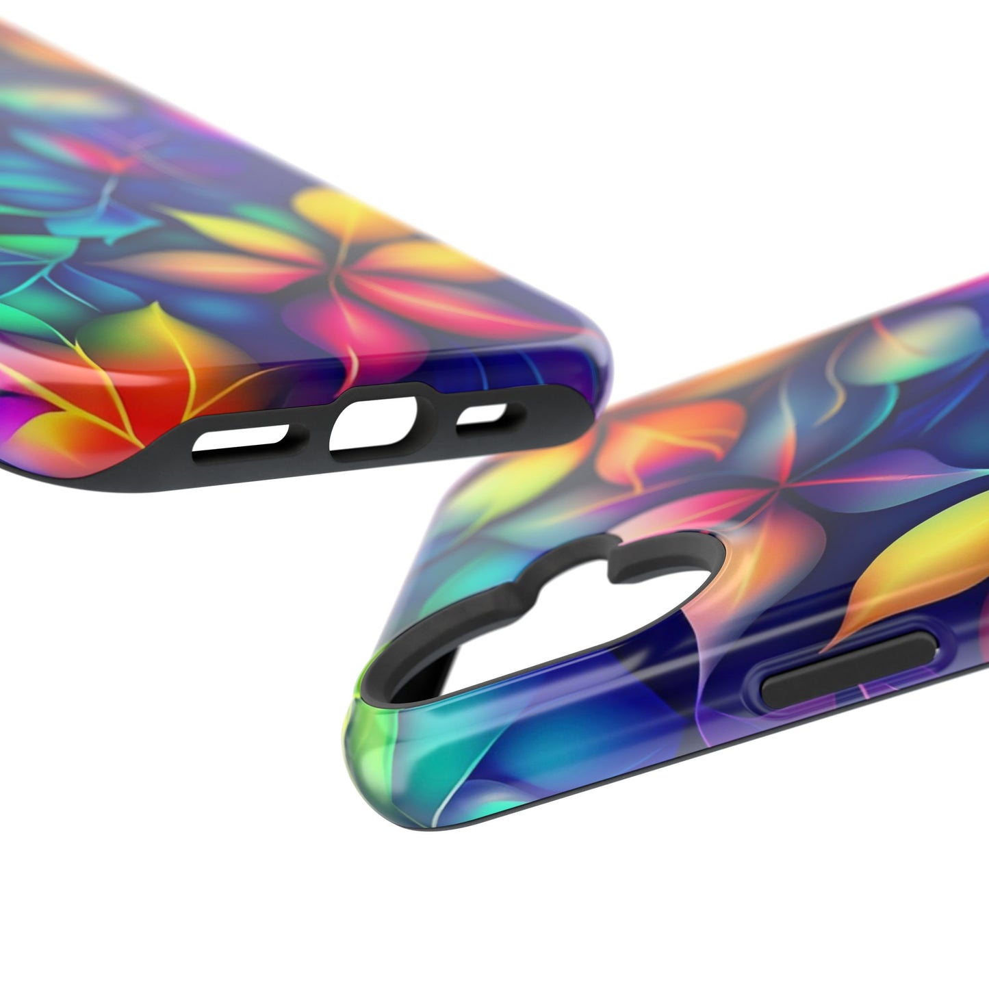 Floral Prism Magnetic Impact-Resistant Phone Case — Colorful Gradient Petal Design