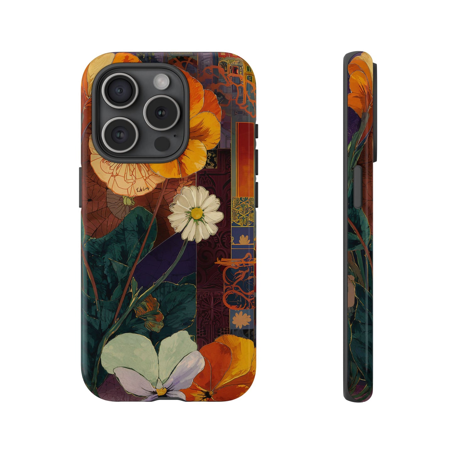 Floral Pansy Tough Phone Case — Vintage Botanical Protection