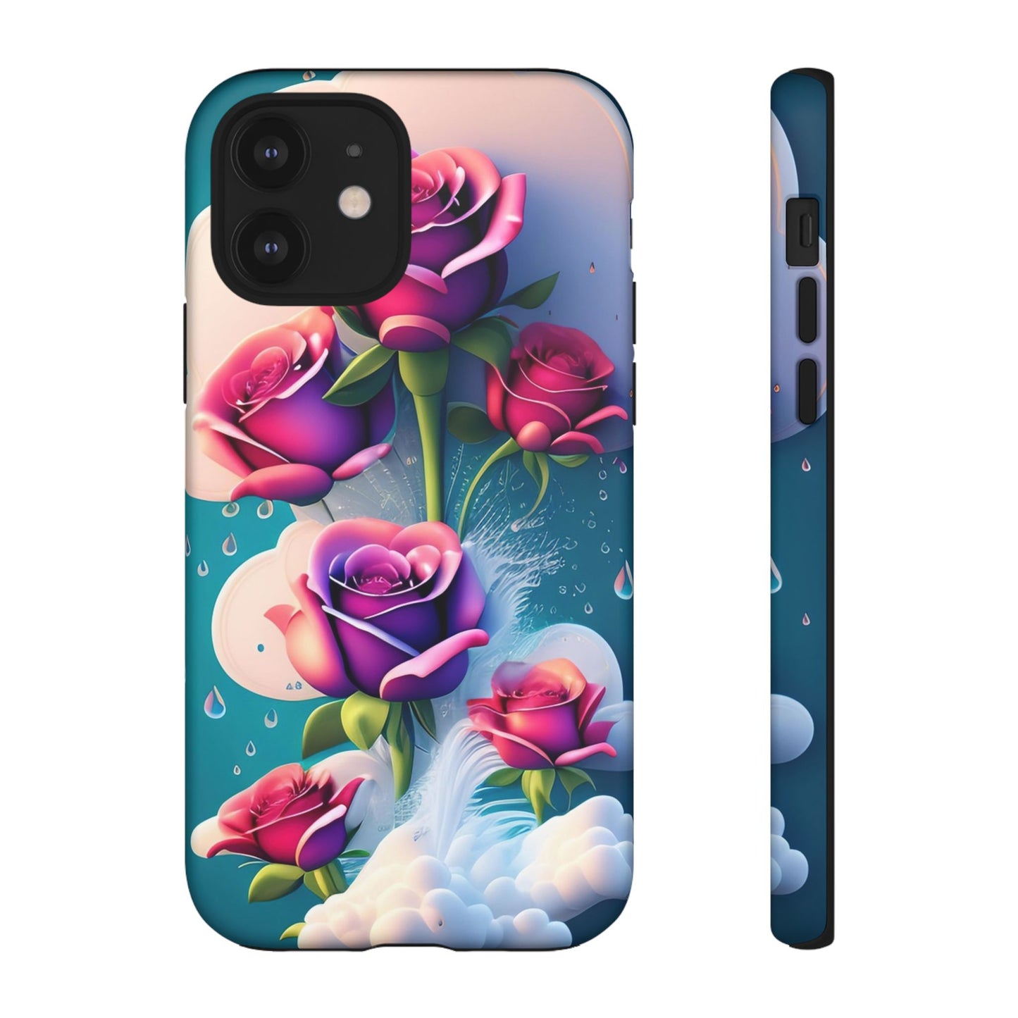 Floral Dream Tough Phone Case — Rose Bouquet Clouds Design