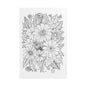 Floral Coloring Poster — Rolled Black & White Doodle Print for Adults, DIY Wall Art