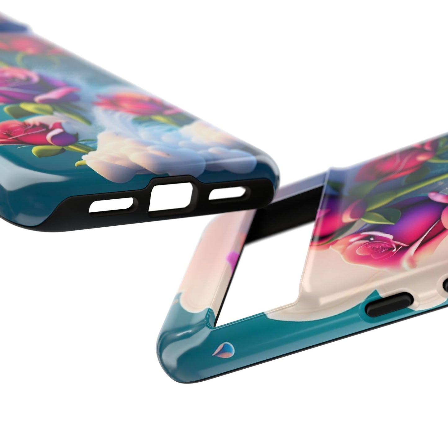 Floral Dream Tough Phone Case — Rose Bouquet Clouds Design
