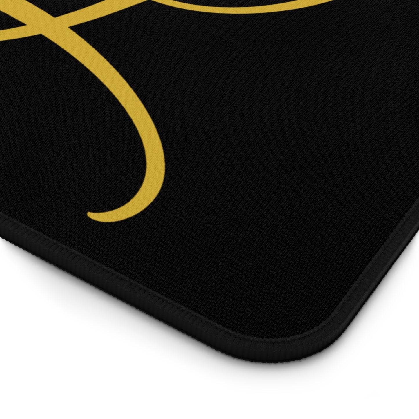 Elegant Monogram Desk Mat — Black Desk Pad with Gold “L” Accent