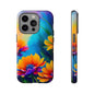 Floral Sunset Tough Phone Case — Vibrant Watercolor Flowers Protective Cover