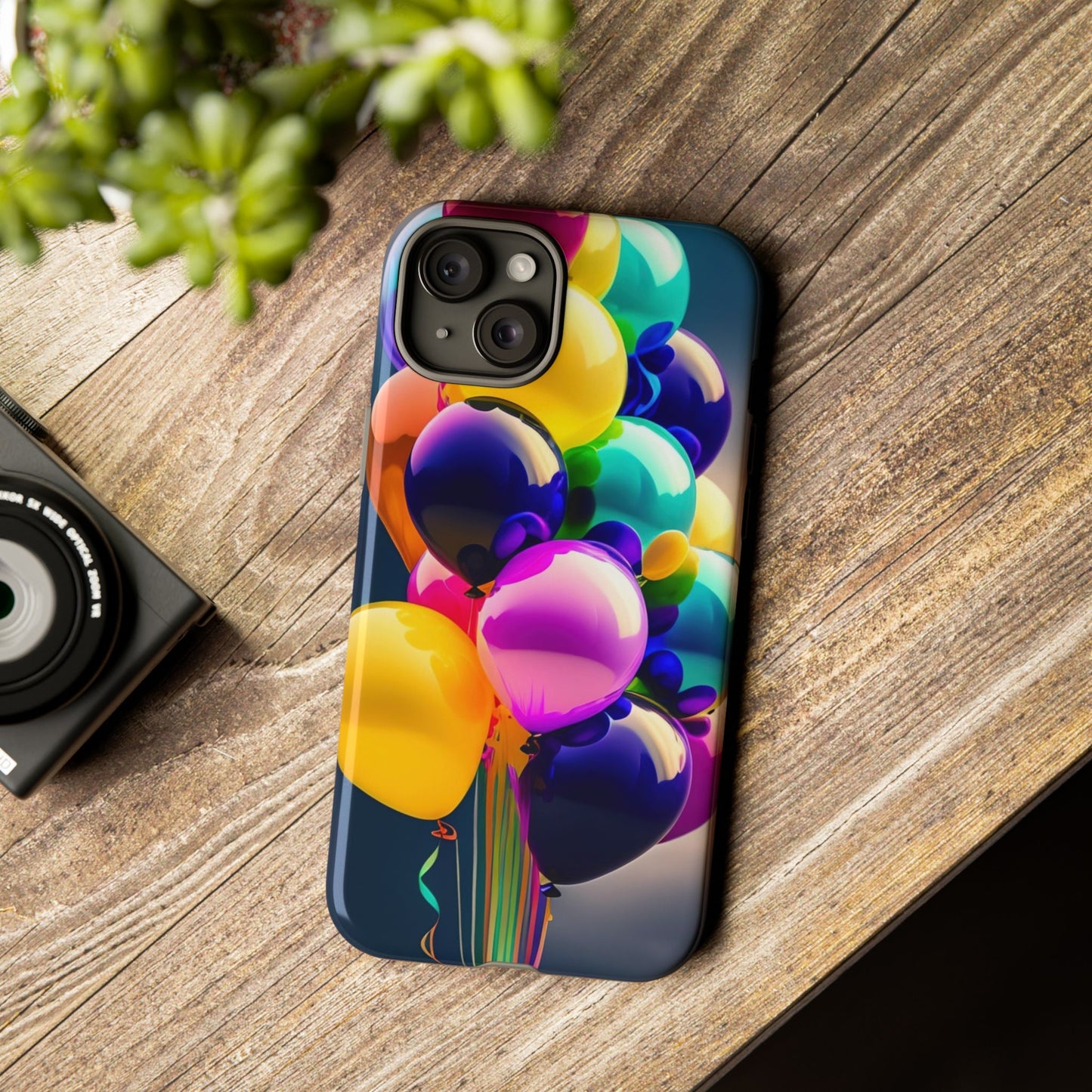 Colorful Balloon Tough Phone Case — Vibrant Party Balloons Protective Cover