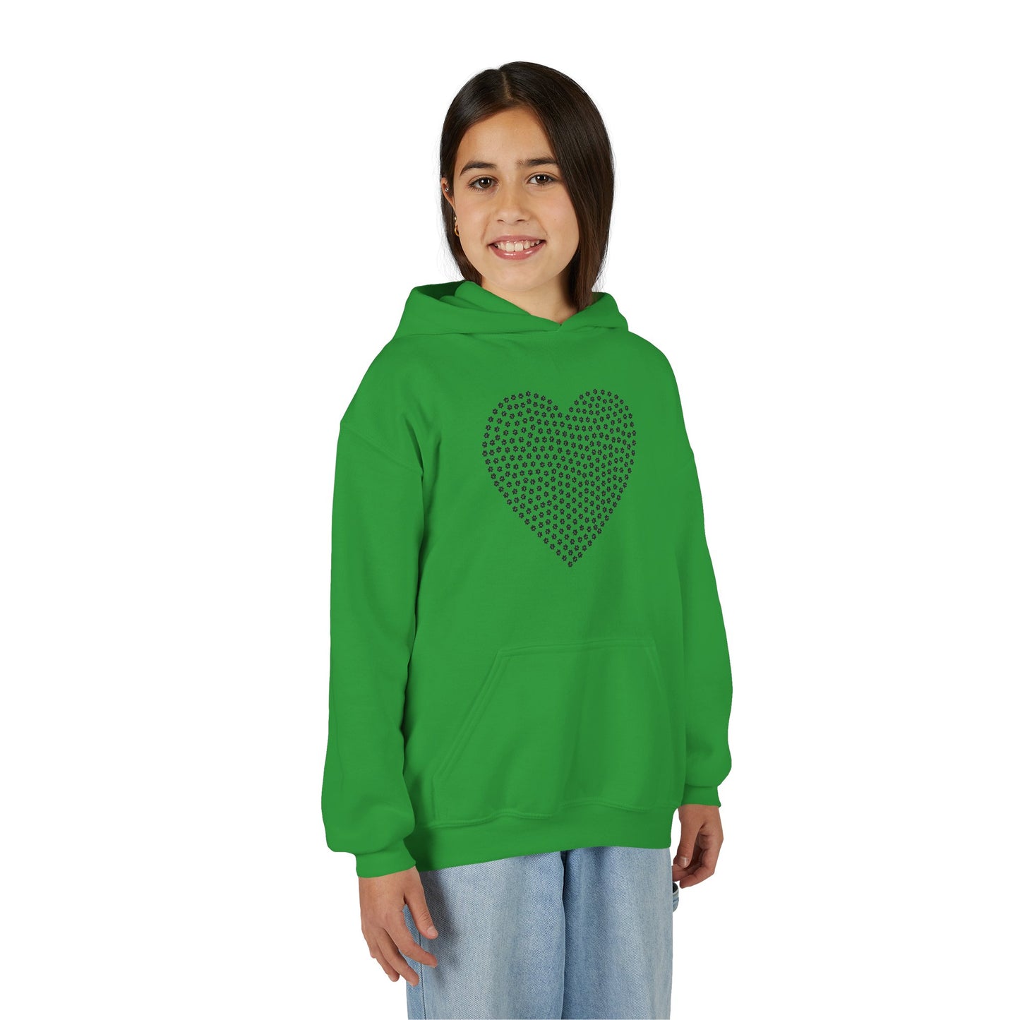 Youth Hoodie — Dotted Heart Graphic Pullover