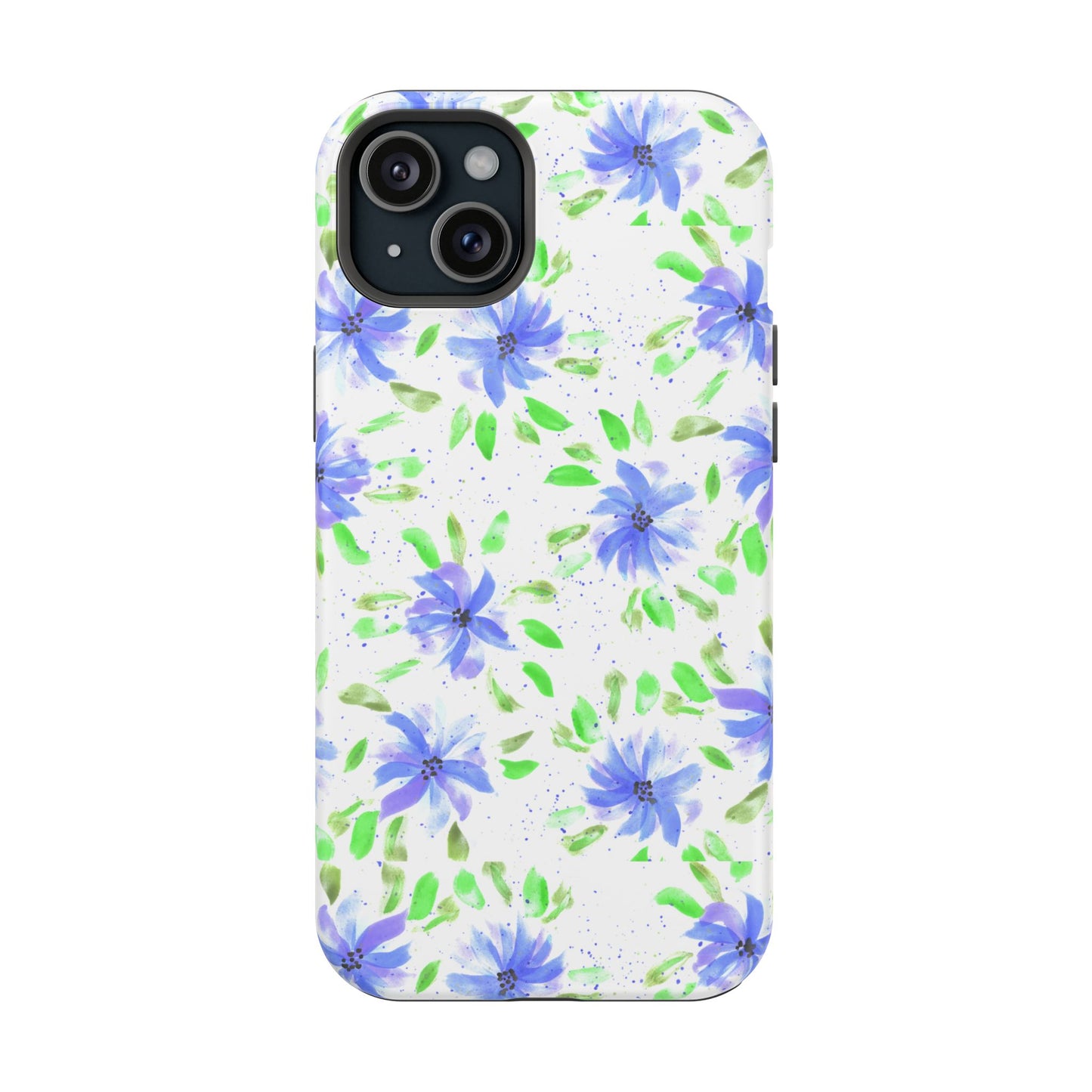 Floral Blue Watercolor Phone Case — Magnetic Impact-Resistant