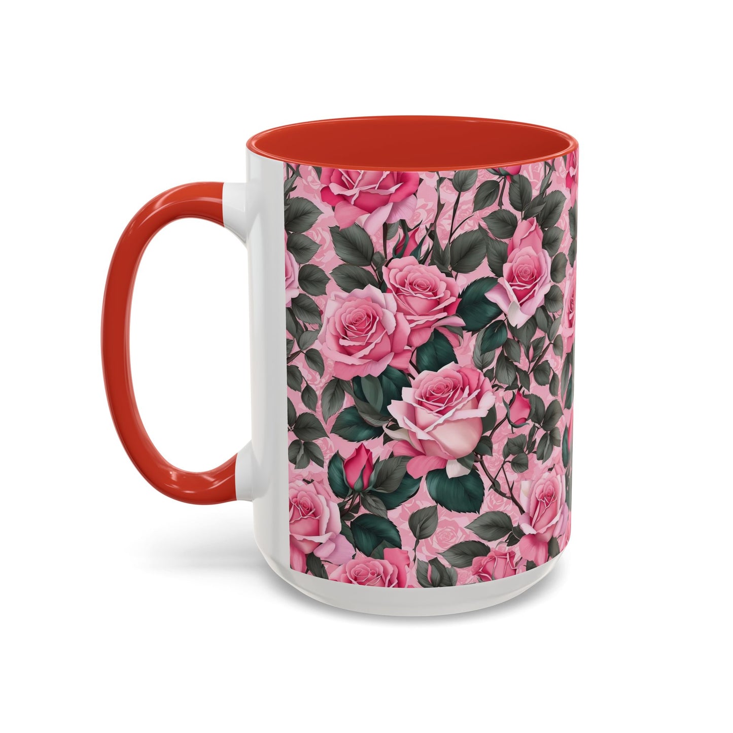 Floral Accent Coffee Mug, Pink Rose Mug, Gift for Her, Tea Cup, Mother's Day Present, Home Decor, Kitchen Essentials