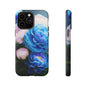 Floral Blue Peony Phone Case — Protective Tough Case with Pink & Blue Blooms