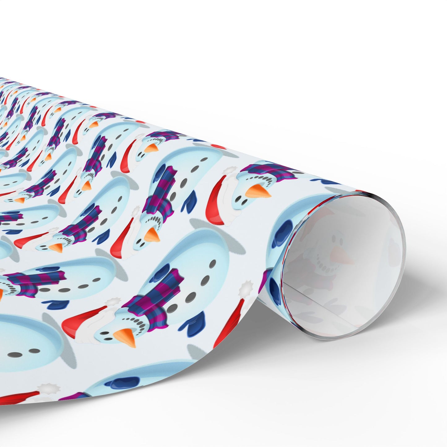 Snowman Pattern Wrapping Paper Roll — Cute Winter Holiday Gift Wrap