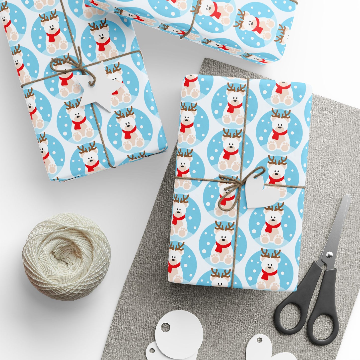 Snow Globe Reindeer Wrapping Paper Roll — Cute Holiday Gift Wrap