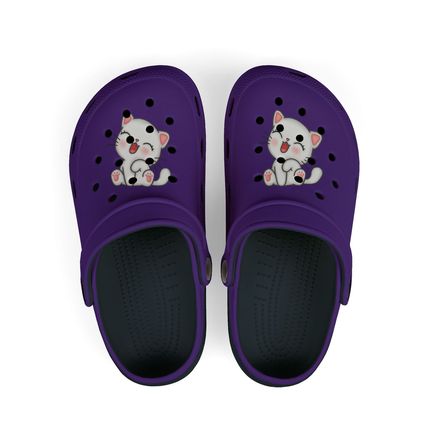 Cute Kid's Foam Clogs with Cat Design