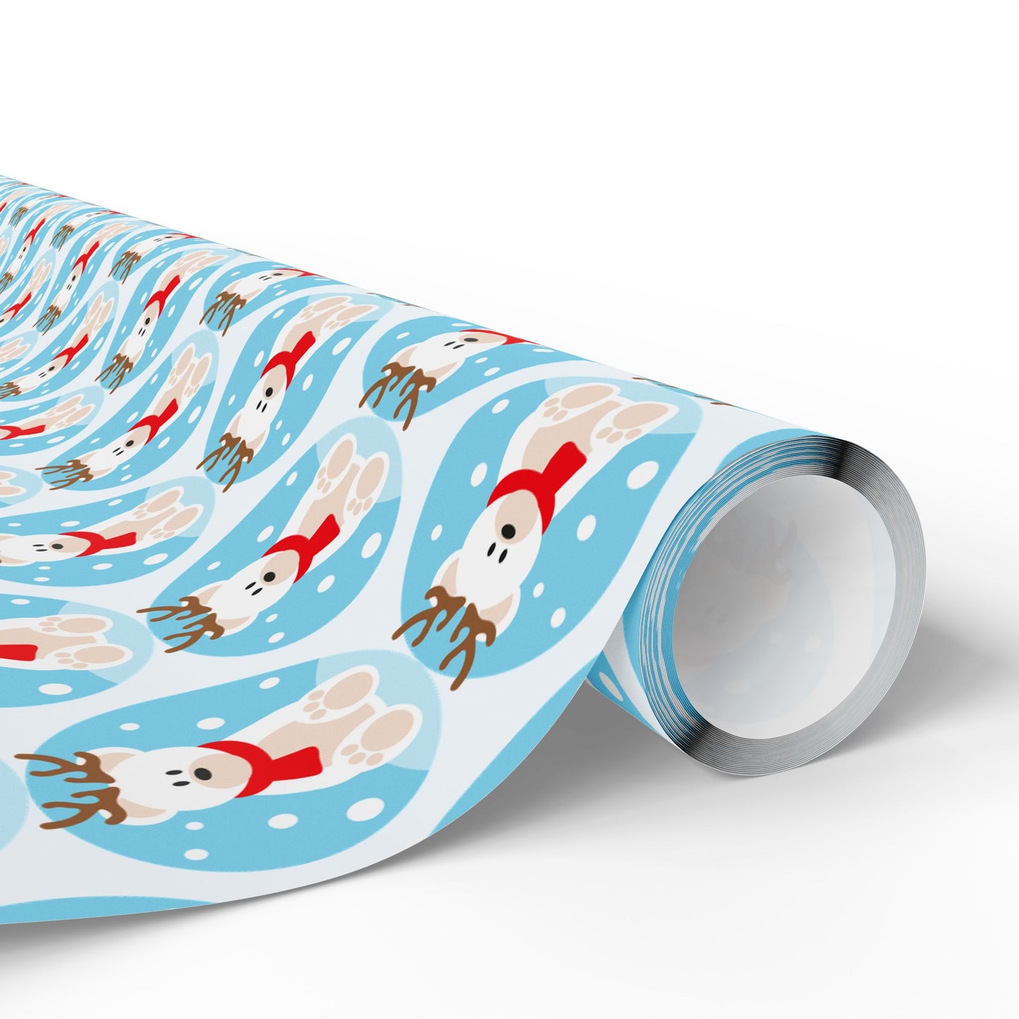 Snow Globe Reindeer Wrapping Paper Roll — Cute Holiday Gift Wrap