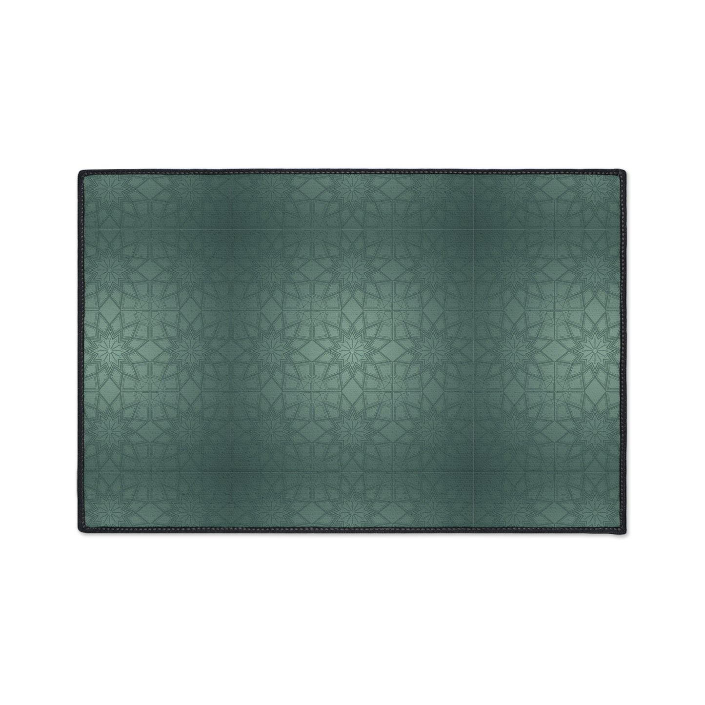 Heavy-Duty Floor Mat — Teal Geometric Anti-Fatigue Rug for Kitchen & Garage