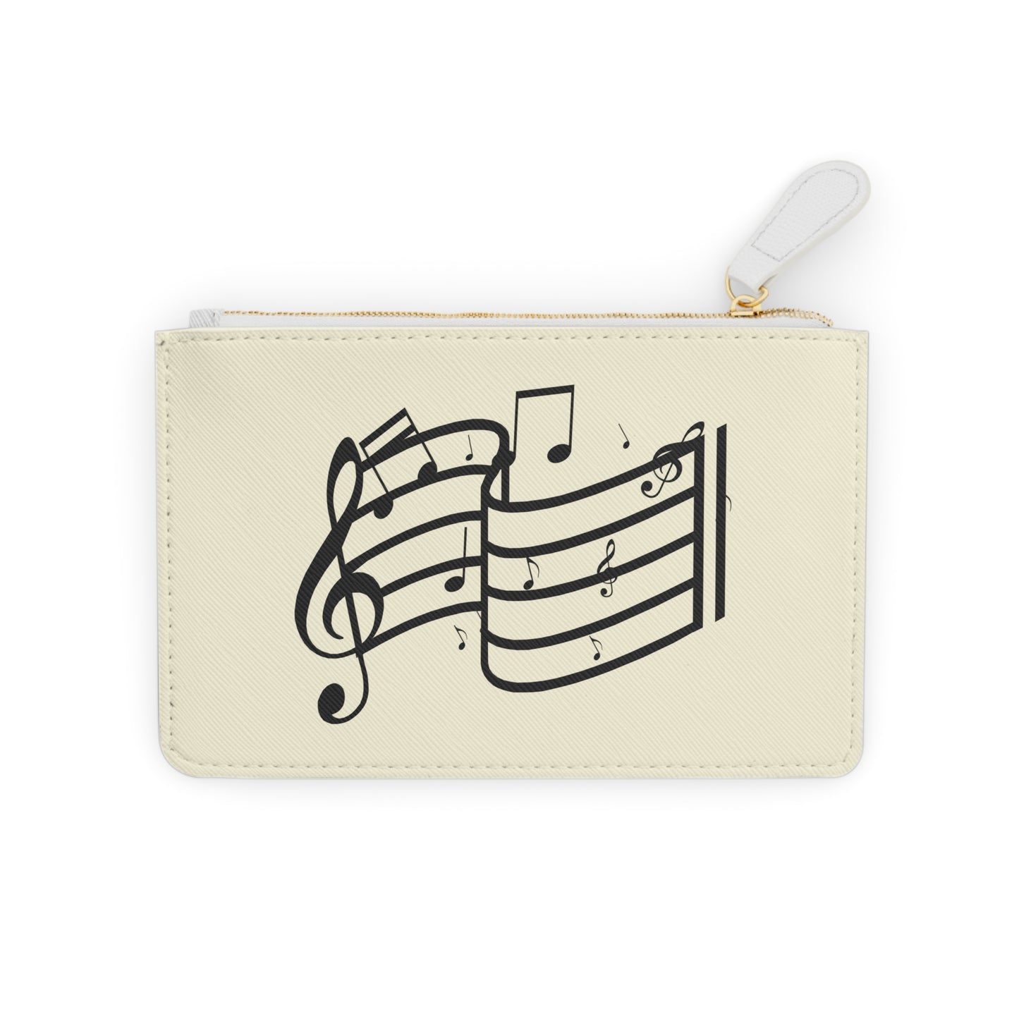 Musical Notes Mini Clutch — Music Lover Zip Pouch