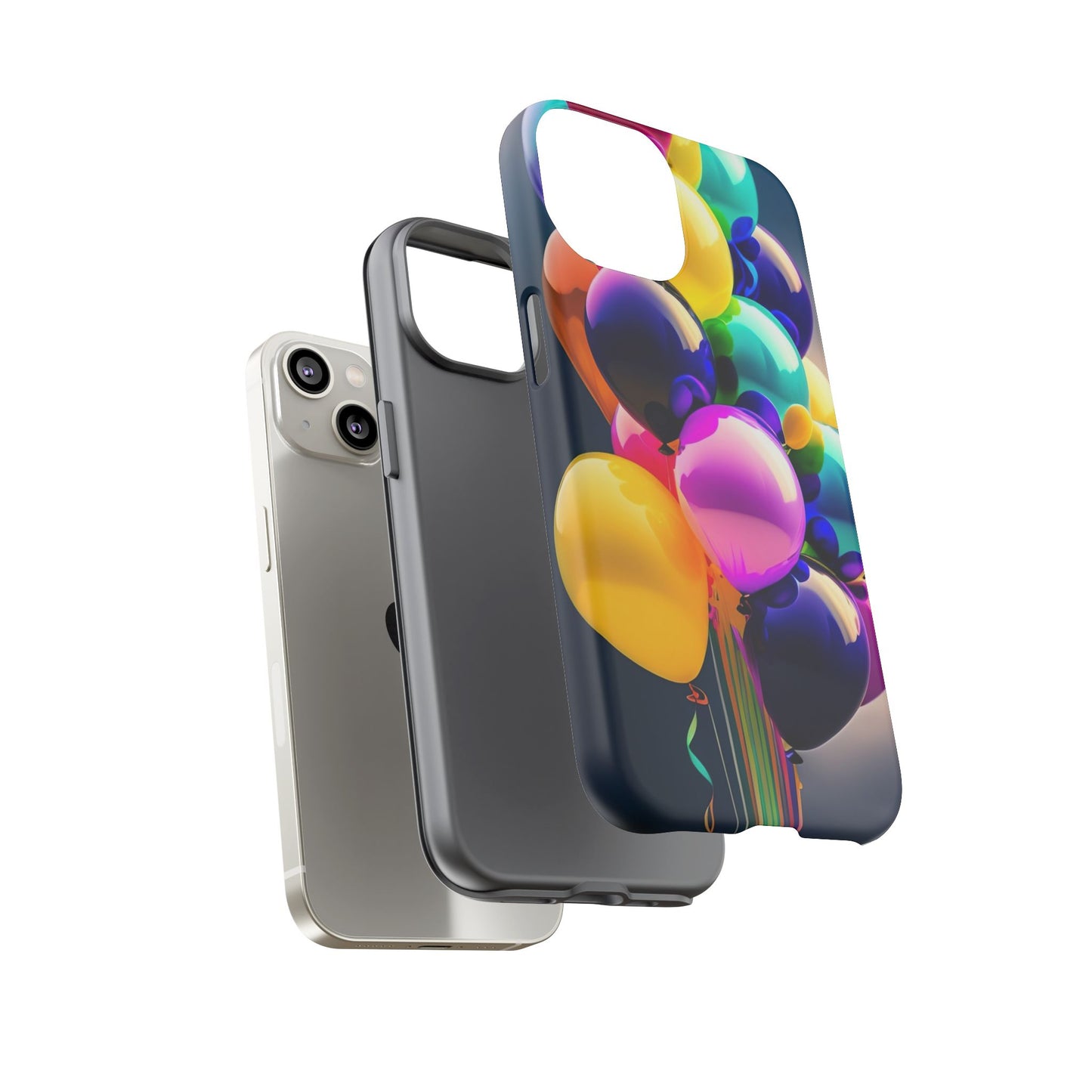 Colorful Balloon Tough Phone Case — Vibrant Party Balloons Protective Cover