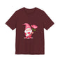 Valentine Gnome T‑Shirt — Cute Pink Gnome Holding Rose Tee