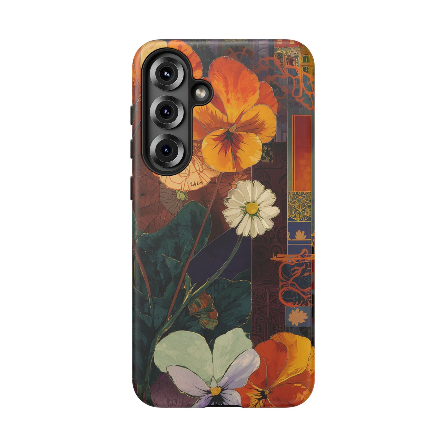 Floral Pansy Tough Phone Case — Vintage Botanical Protection