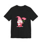 Valentine Gnome T‑Shirt — Cute Pink Gnome Holding Rose Tee