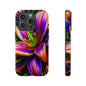 Floral Neon Tough Phone Case — Vivid Purple & Orange Lily Protective Cover