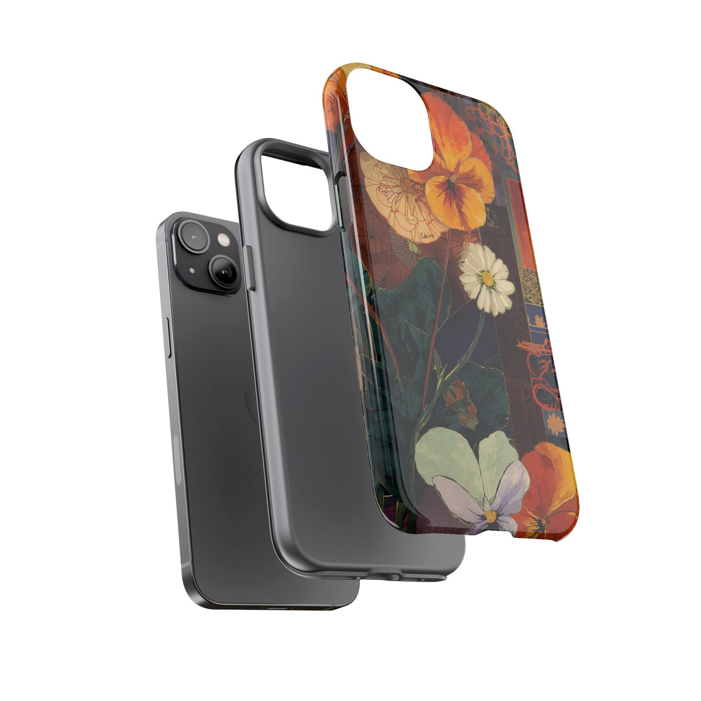 Floral Pansy Tough Phone Case — Vintage Botanical Protection