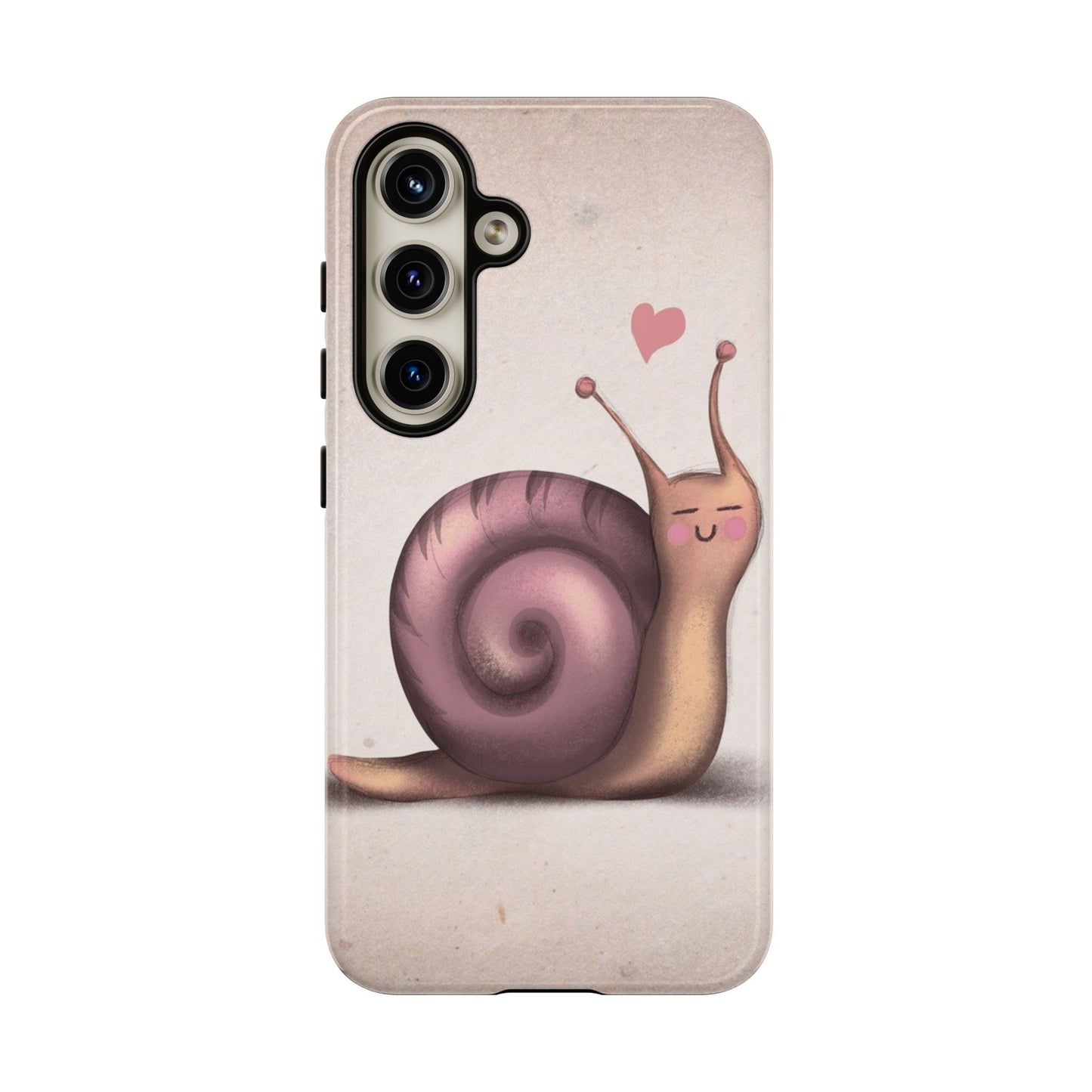 Cute Snail Phone Case — Pink Heart Cartoon Protective iPhone Cover