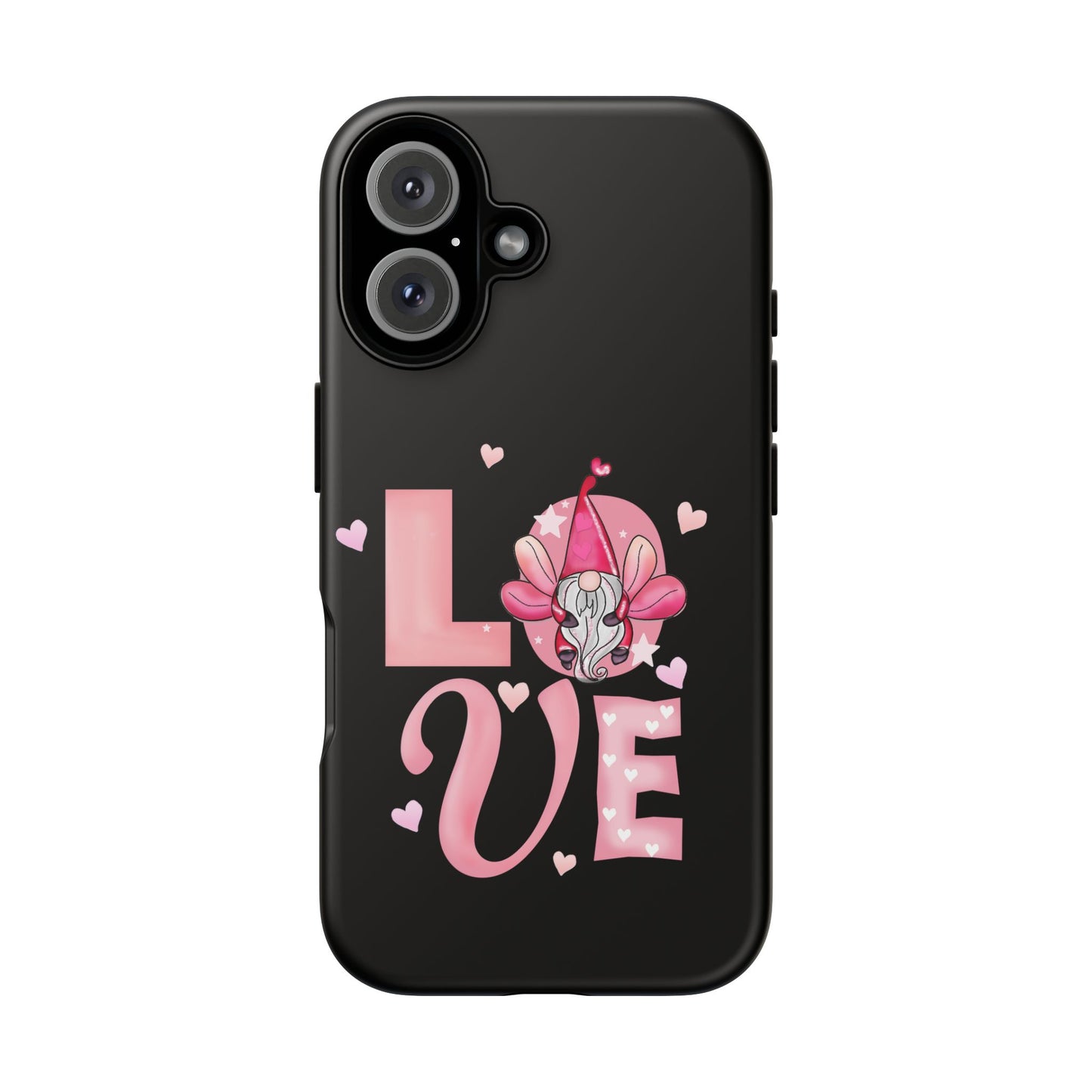 Love Gnome Phone Case — Cute Pink Heart Valentines Protective Case