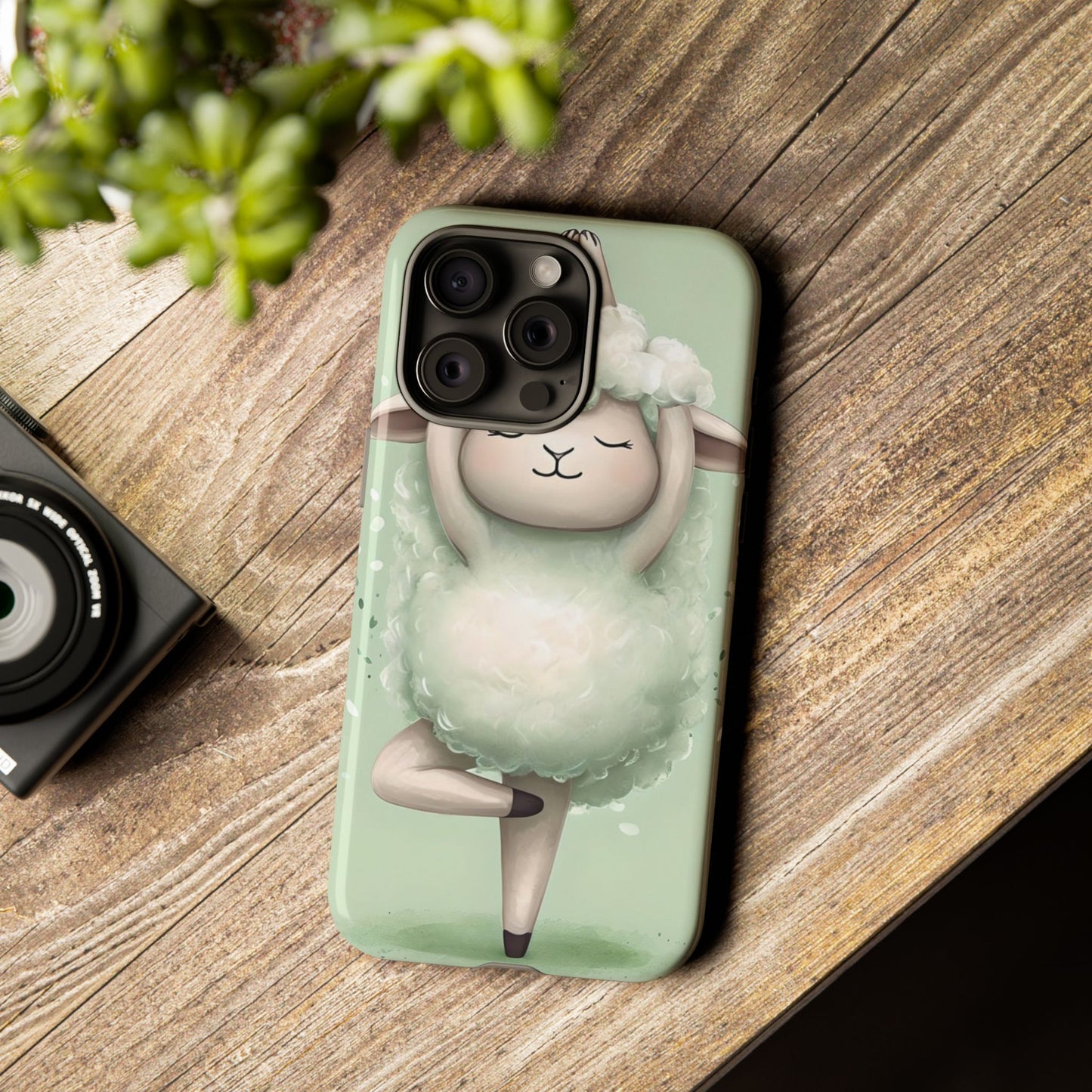 Cute Yoga Sheep Phone Case — Pastel Lamb Ballerina Protective Cover