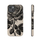 Black Rose Phone Case, Tough Cases with Floral Design, Elegant Tech Accessory, Gift for Flower Lovers, Stylish Protection