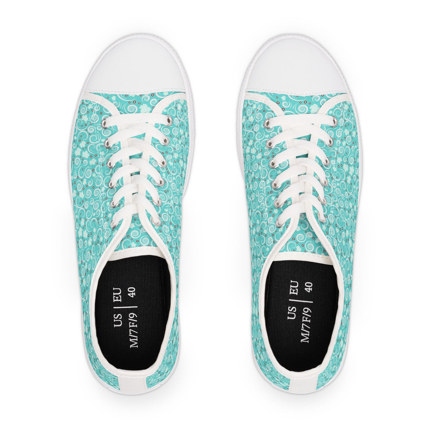 Aqua Bubble Pattern Women's Low Top Sneakers