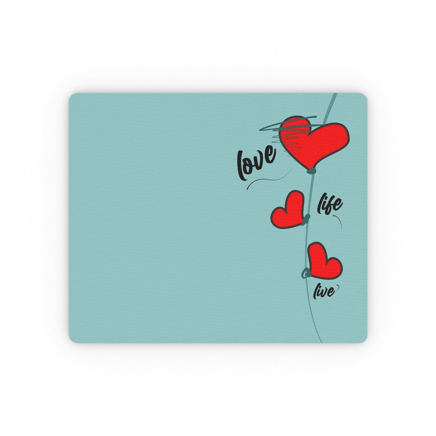 Love Life Hearts Rectangular Mouse Pad