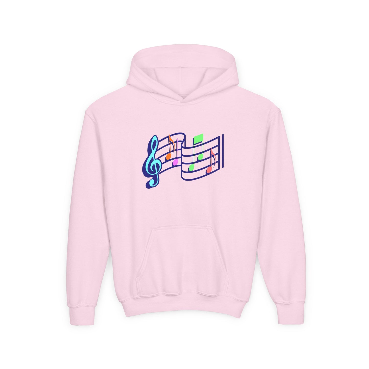 Kids Music Notes Hoodie — Colorful Treble Clef & Sheet Music Sweatshirt
