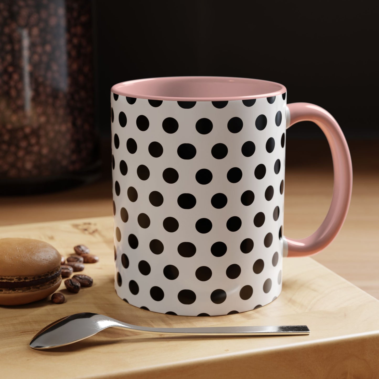 Elegant Polka Dot Mug - Stylish Coffee Cup for Home, Office, Gift for Birthdays, Anniversaries, Holidays, Unique Drinkware