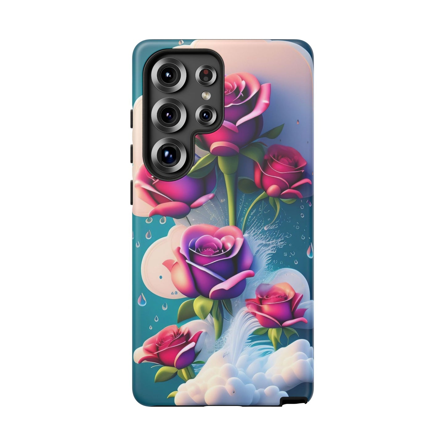Floral Dream Tough Phone Case — Rose Bouquet Clouds Design