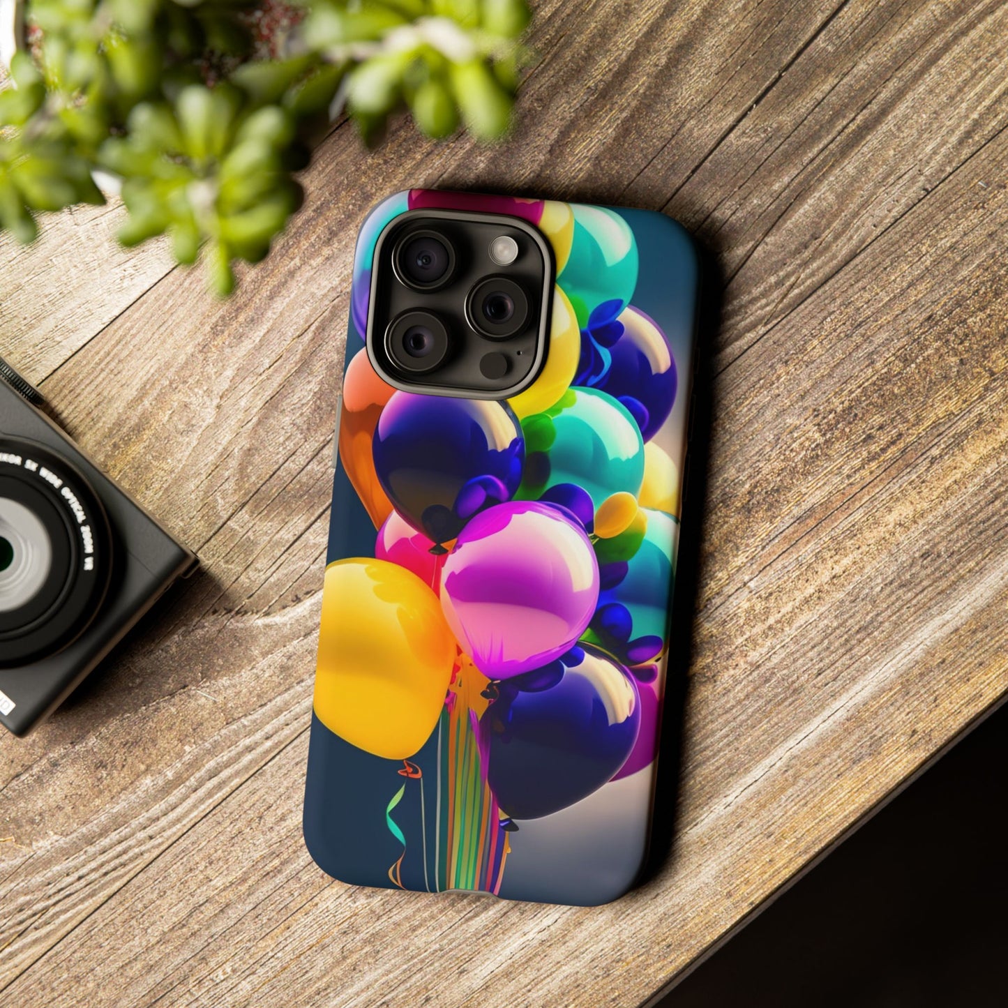 Colorful Balloon Tough Phone Case — Vibrant Party Balloons Protective Cover