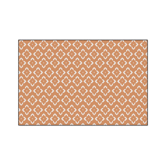 Heavy-Duty Floor Mat — Terracotta Moroccan Tile Pattern, Non-Slip Entry Rug