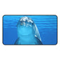 Dolphin Desk Mat — Playful Ocean Blue Mouse Pad
