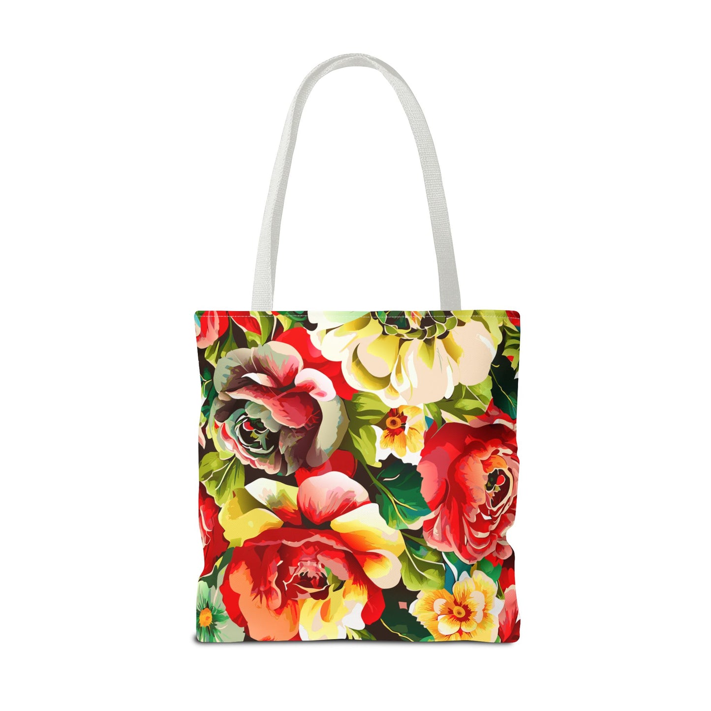 Floral Print Tote Bag - Colorful Reusable Shopping Bag Picnic Essential